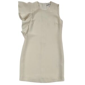 Elizabeth and James Luca Cream Ruffle Sleeveless Shift Mini Dress Size 2 W499